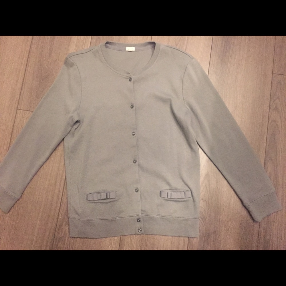 J CREW GRAY CARDIGAN MEDIUM